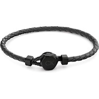 PULSERA DE CUERO TRENZADO DE CALVIN KLEIN PARA HOMBRE, CIERRE HEXAGONAL,